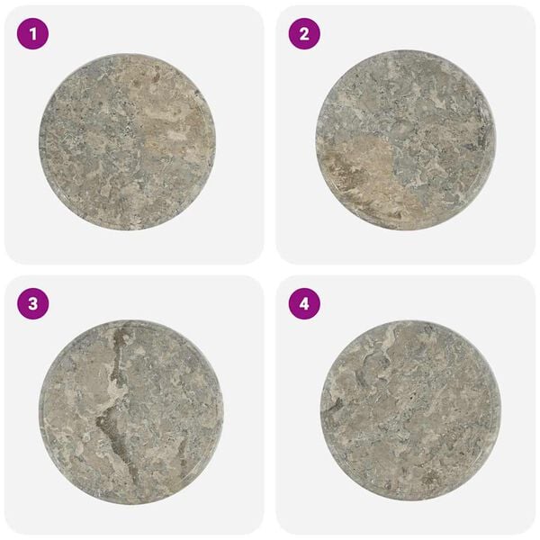 vidaXL Bordplate gr&aring; &Oslash;40x2,5 cm marmor