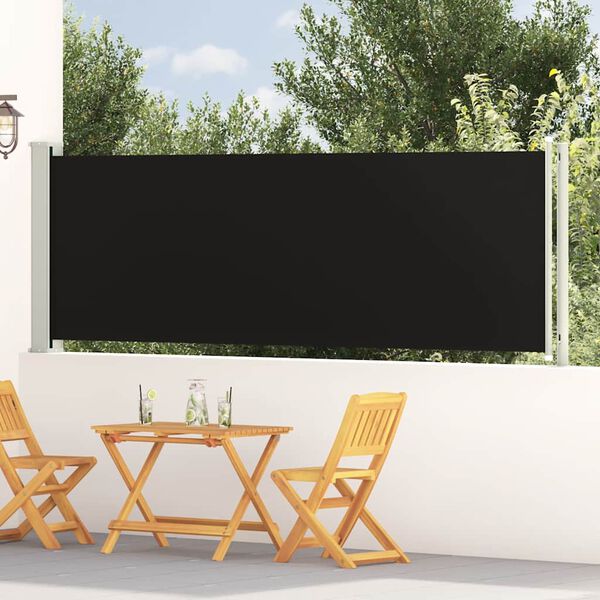 vidaXL Uttrekkbar sidemarkise 117x600 cm svart