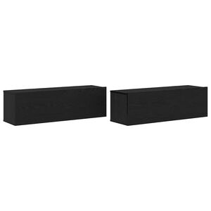 vidaXL TV-skap 2 pcs Svart 100 x 30 x 30 cm Konstruert tre
