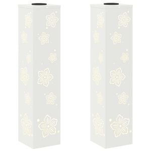 vidaXL Solenergi LED stibelys 2 stk. Varmhvit 18 x 18 x 80 cm