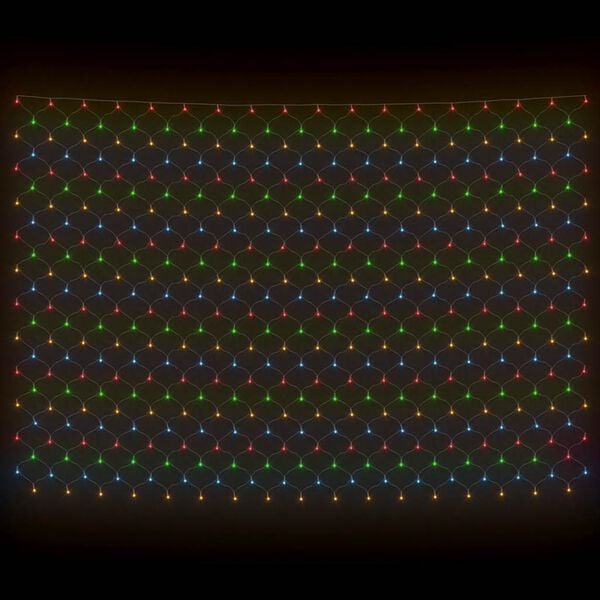 vidaXL Julenettlys flerfarget 3x3 m 306 lysdioder innendørs og utendørs