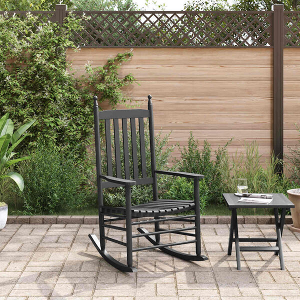 vidaXL Gyngestol med buet sete svart heltre poppeltre