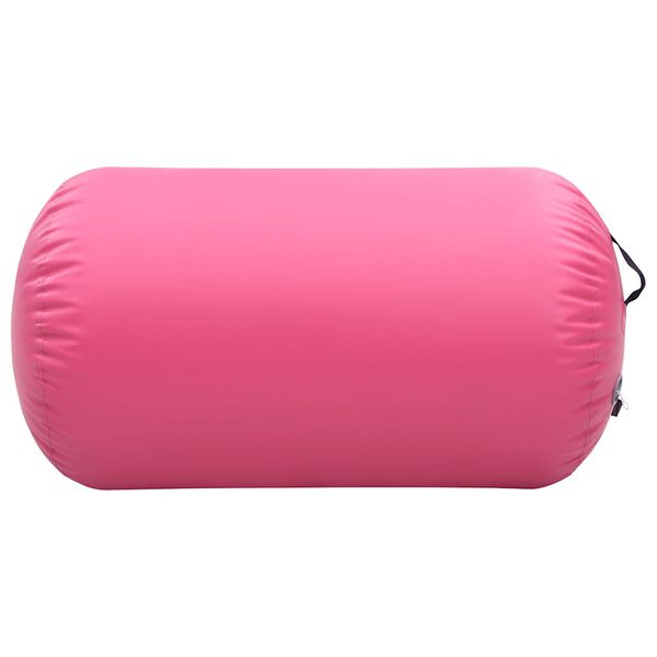vidaXL Oppbl&aring;sbar gymnastikkrull med pumpe 100x60 cm PVC rosa
