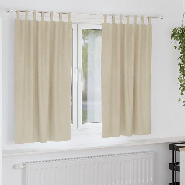 vidaXL Blendingsgardiner 2 pcs Krem 140 x 175 cm Fl&oslash;yel