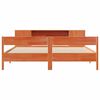 vidaXL Seng med bokhylle uten madrass voksbrun 180x200 cm heltre furu