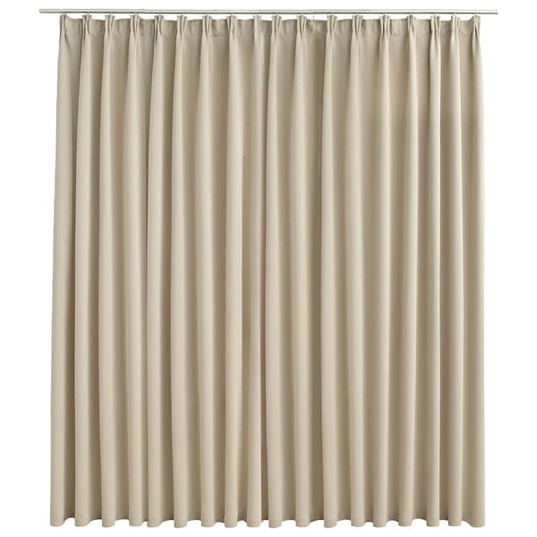 vidaXL Lystett gardin med metallkroker beige 290x245 cm