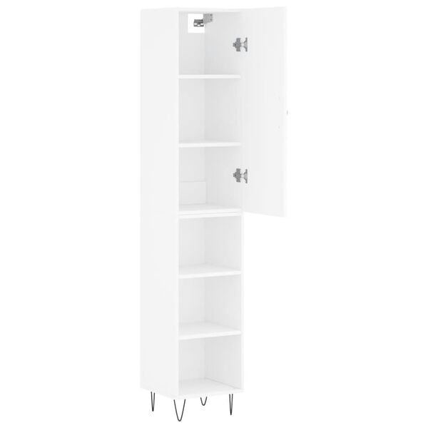 vidaXL Highboard hvit 34,5x34x180 cm konstruert tre