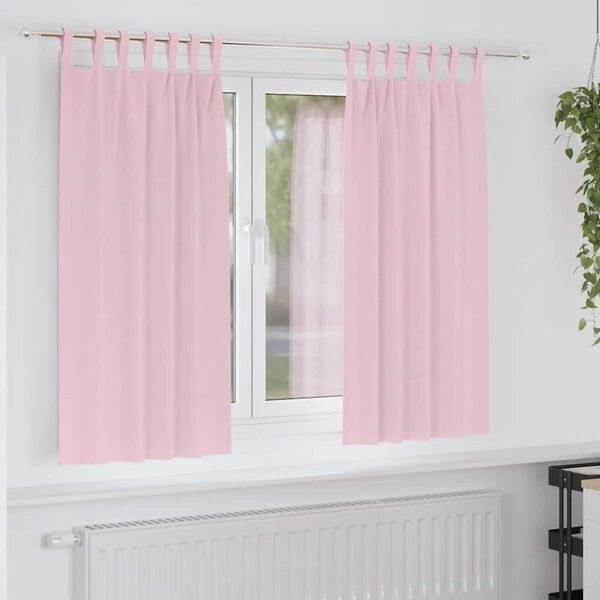 vidaXL M&oslash;rkleggende Gardiner med Ringer 2 pcs Babyrosa 175 x 140 cm