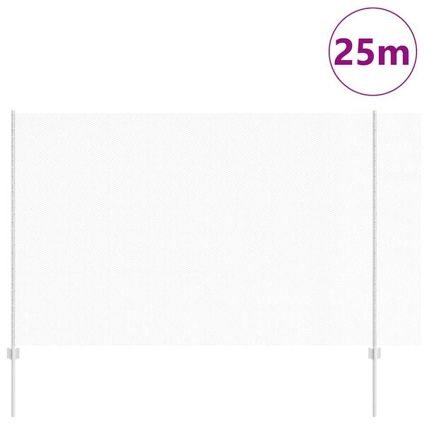 vidaXL Gjerde med stolpe s&oslash;lv 1,6 x 25 m St&aring;l