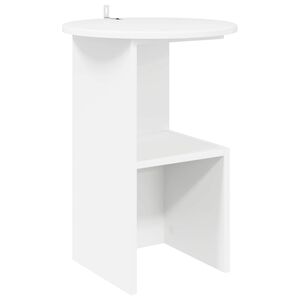 vidaXL Sidetabell Hvit &Oslash; 39,5 x 55 cm Konstruert tre