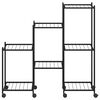 vidaXL Blomsterstativ med hjul 83x25x83,5 cm svart jern