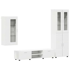 vidaXL TV-benksett FLORIN 3 stk. Hvit Konstruert tre