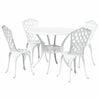 vidaXL Hage Spisegruppe 5 stk. Hvit Aluminium