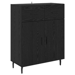 vidaXL Serviesskap Svart Eik 69,5 x 34 x 90 cm Konstruert tre