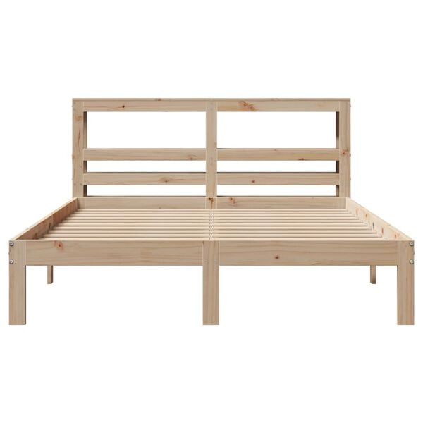 vidaXL Sengeramme med hodegavl 140x190 cm heltre furu