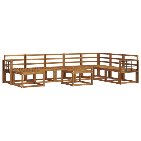 vidaXL Utend&oslash;rs sofa-sett 9 pcs Naturlig Solid akasietre