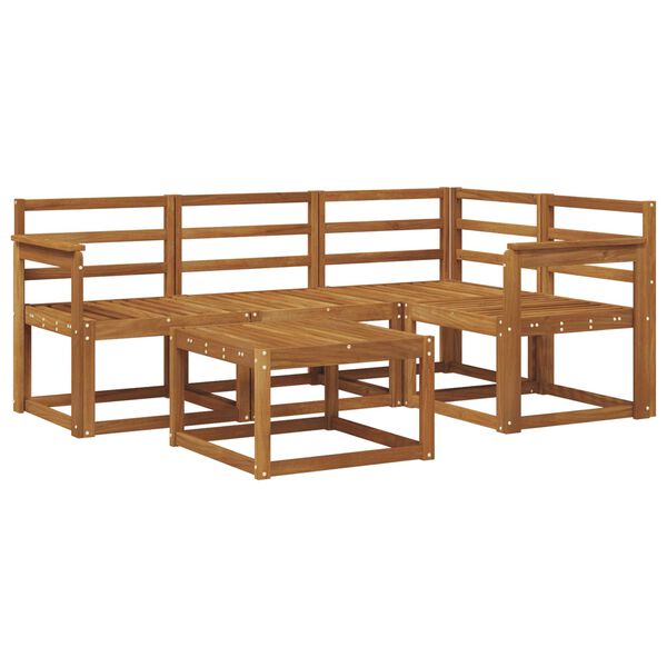 vidaXL Utend&oslash;rs sofa-sett 5 pcs Naturlig Solid akasietre