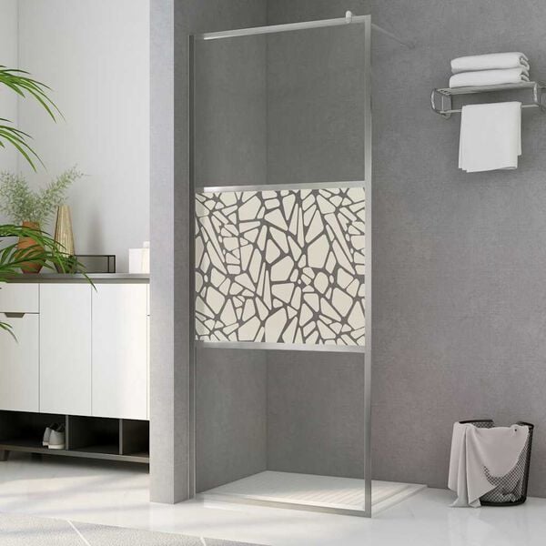 vidaXL Dusjvegg ESG-glass med steindesign 80x195 cm