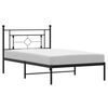vidaXL Sengeramme i metall med hodegavl svart 107x203 cm