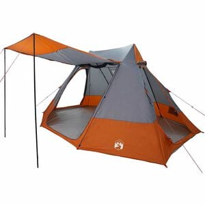 vidaXL Camping Telt 10-personers Vanntett Gr&aring; og Oransje taft