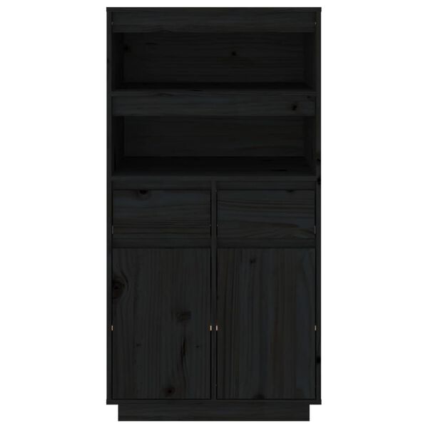 vidaXL Highboard svart 60x40x116,5 cm heltre furu