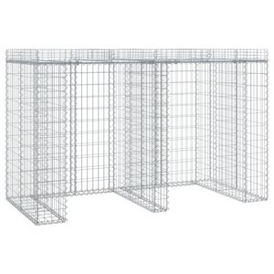 vidaXL Gabionvegg for s&oslash;ppelkasse 192x91x120 cm galvanisert jern