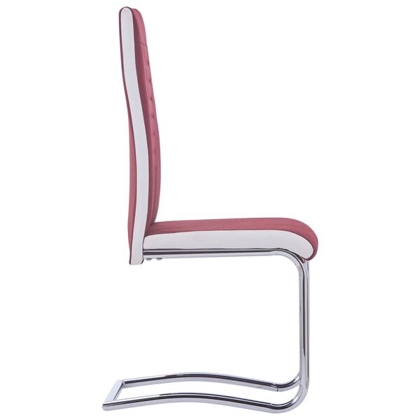 vidaXL Frittst&aring;ende spisestoler 2 stk vinr&oslash;d stoff