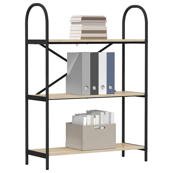 vidaXL Bokhylle Sonoma eik 80 x 30 x 109 cm Konstruert tre