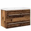 vidaXL Baderomsvaskeskap med skuff 2 pcs Gamle tre 80 x 38,5 x 48 cm