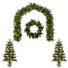 vidaXL Mini juletresett 60 cm 125 LED-lys Varmhvit PVC og PE Gr&oslash;nn