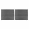 vidaXL Gjerdepanelsett WPC 353x146 cm svart