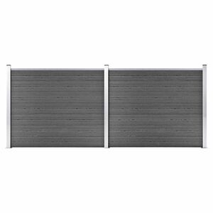 vidaXL Gjerdepanelsett WPC 353x146 cm svart