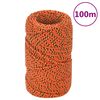 vidaXL B&aring;ttau oransje 2 mm 100 m polypropylen