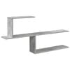 vidaXL Vegghylle Betonggr&aring; 122 x 18 x 60 cm Konstruert tre