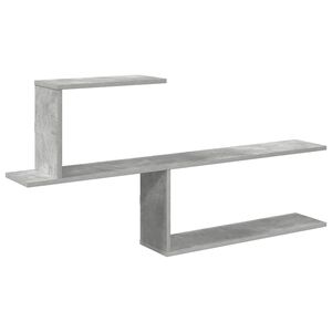 vidaXL Vegghylle Betonggr&aring; 122 x 18 x 60 cm Konstruert tre