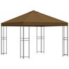 vidaXL Paviljong 3 x 3 m Gr&aring;brun Polyester og st&aring;l 190 gsm