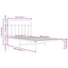 vidaXL Sengeramme i metall med hodegavl hvit 107x203 cm