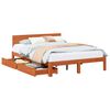 vidaXL Sengestamme med hodegjerde 3 pcs Vokset Brun Massiv furu