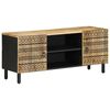 vidaXL TV-benk svart 105x33,5x46 cm grovt heltre mangotre