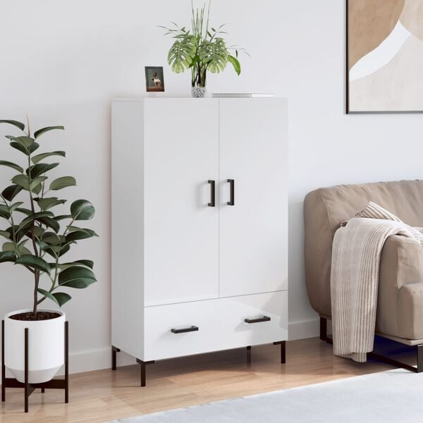 vidaXL Highboard h&oslash;yglans hvit 69,5x31x115 cm konstruert tre