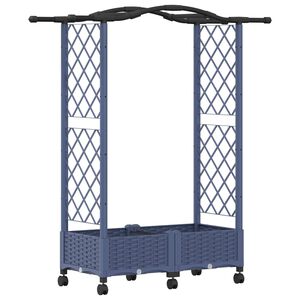 vidaXL Hevet Bed med Trellis og Tak Gr&aring; 124 x 40 x 129 cm PP