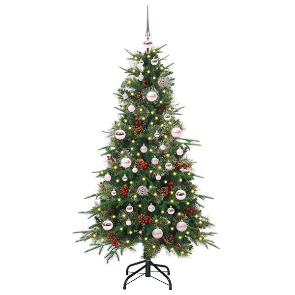 vidaXL Kunstig sammensatt juletre med 150 LED gr&oslash;nn 150 cm PE og PVC