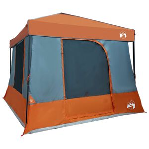 vidaXL Camping Telt Sett med tak 2 pcs Gr&aring; og Oransje Taffeta og Stoff