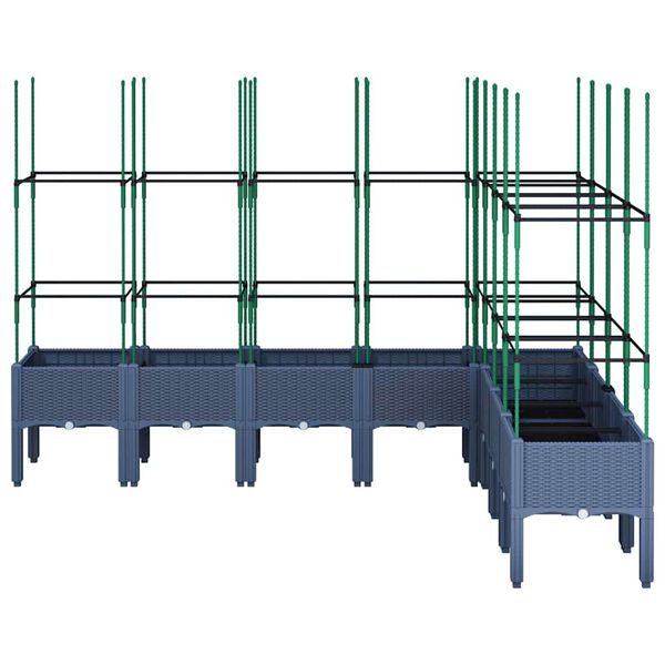vidaXL Plantekasse med espalier bl&aring;gr&aring; 200x160x142,5 cm PP