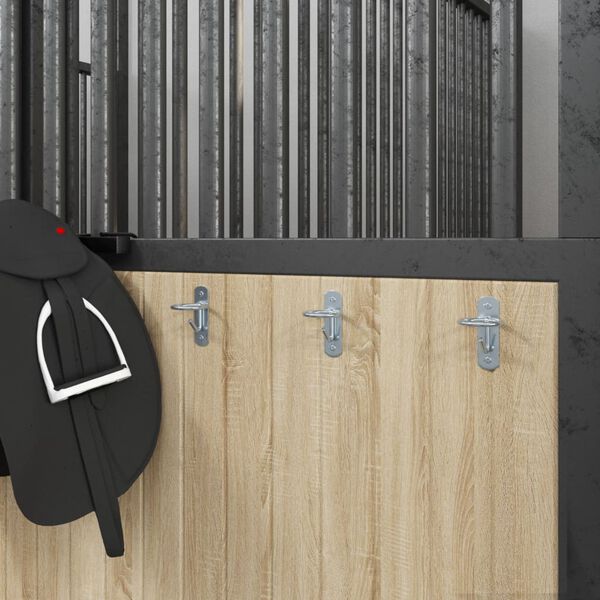 vidaXL B&oslash;ttekroker 3 stk veggmontert s&oslash;lv galvanisert st&aring;l