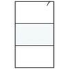 vidaXL Dusjvegg svart 115x195 cm halvfrostet ESG-glass