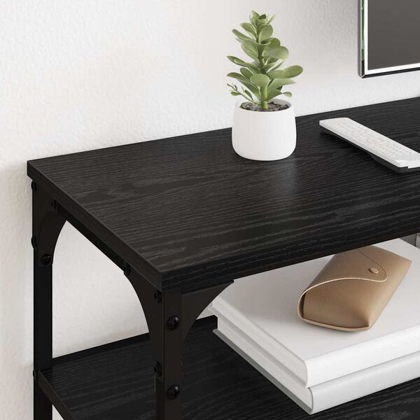 vidaXL TV-skap Svart Eik 160 x 30 x 50 cm Ingeni&oslash;rtre og jern