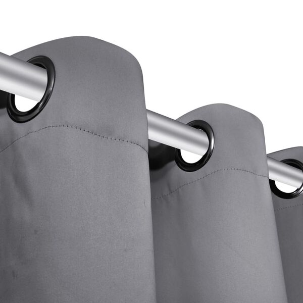 vidaXL Lystette gardiner 2 stk med metallmaljer 135x175 cm grå