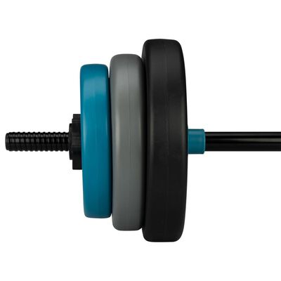 Avento Justerbar vektstangsett 20 kg svart/blå/grå