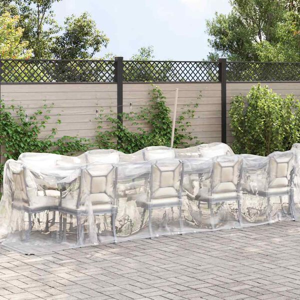 vidaXL Klar presenning med maljer 2x12 m polyetylen